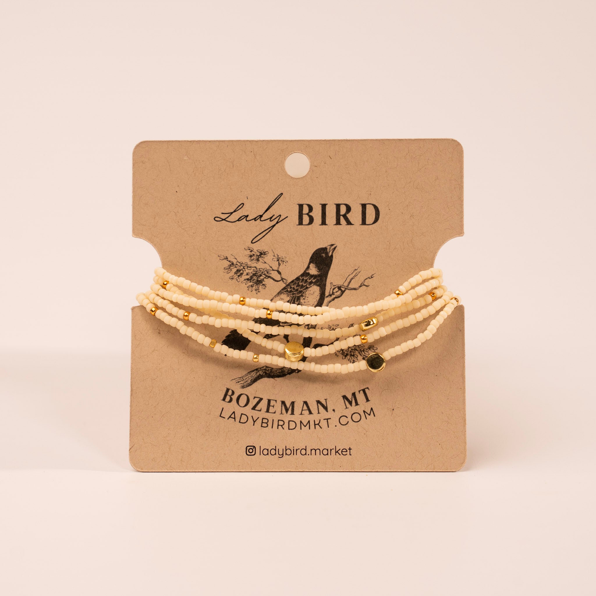 Beaded Wrap Bracelet - creamy white