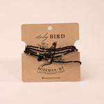Beaded Wrap Bracelet - jet black