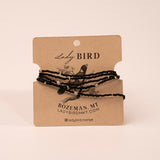 Beaded Wrap Bracelet - jet black
