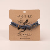 Beaded Wrap Bracelet - light grey