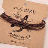 Beaded Wrap Bracelet - purple plum close up
