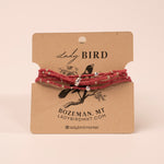 Beaded Wrap Bracelet - red brick