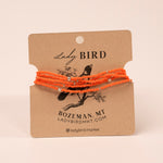 Beaded Wrap Bracelet - tangerine orange