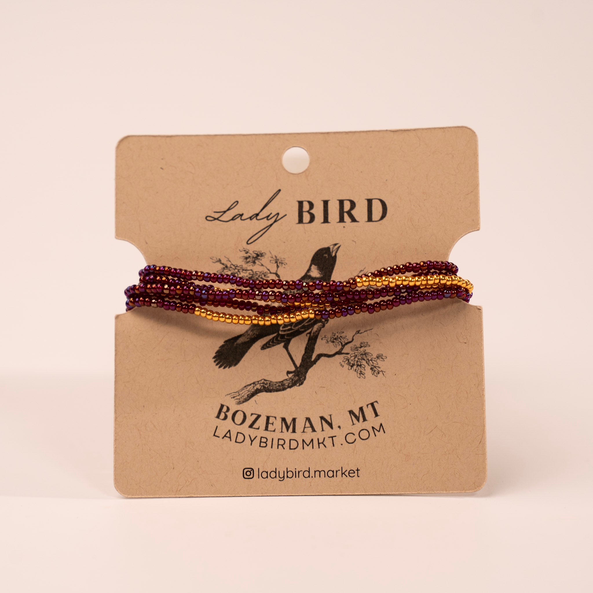 Beaded Wrap Bracelet - wild orchid