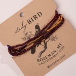 Beaded Wrap Bracelet - wild orchid close up