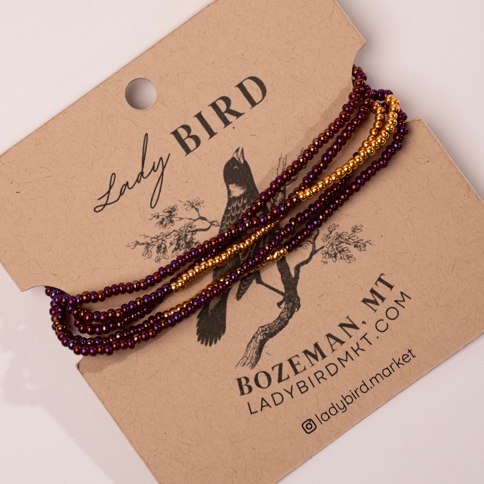 Beaded Wrap Bracelet - wild orchid close up