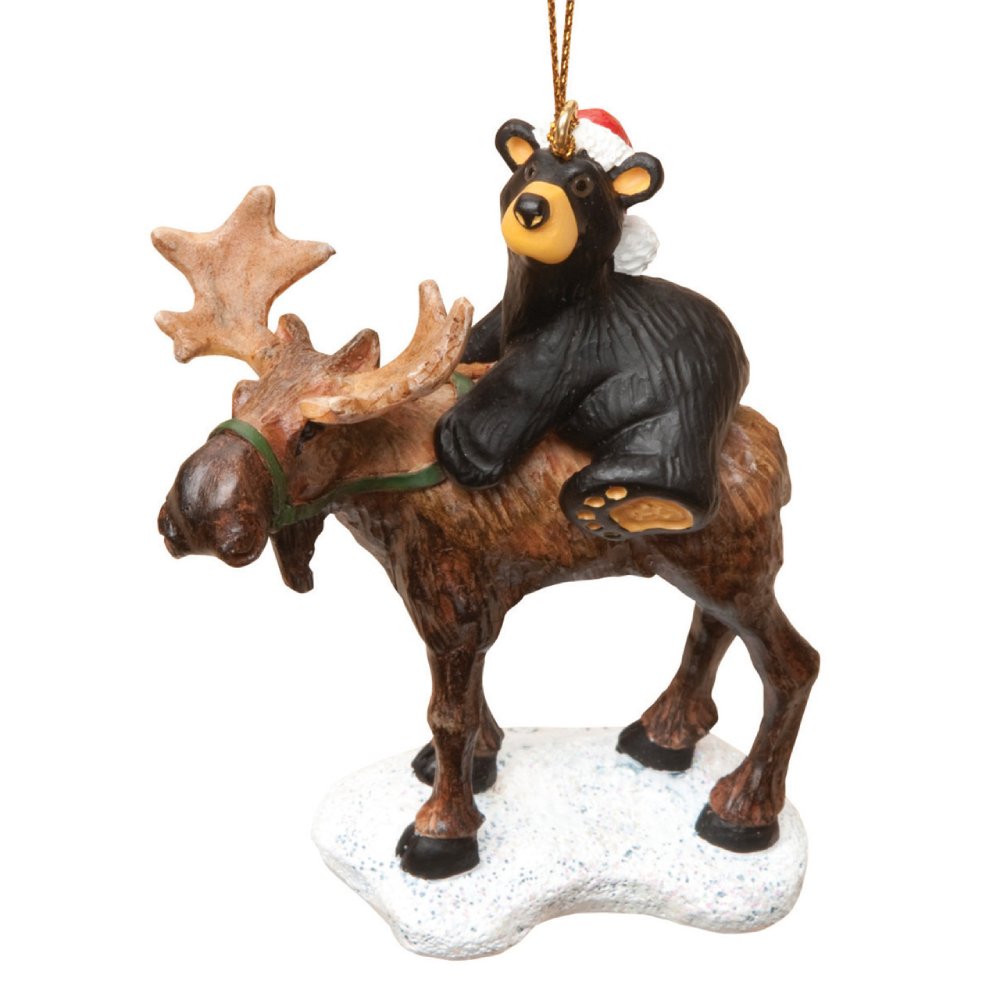 Celebrate the Holidays with a native Montanan, Jeff Fleming, and his cute Bearfoootos Bear Riding Moose Ornament. 