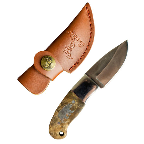 Burl Mini Skinner with Sheath by Buffalo Knives (2 Styles)