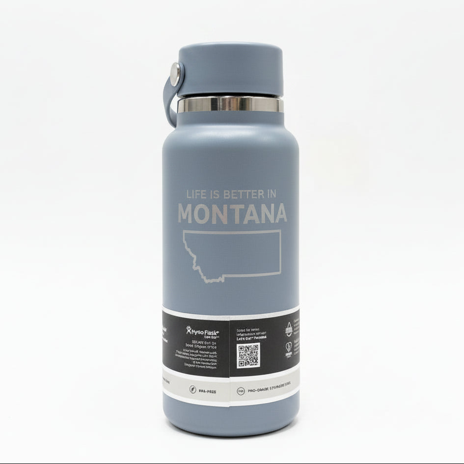 Better in Montana 32 oz Shale Gray Wide Mouth Tumbler with Flex Straw Cap by Hydro Flask