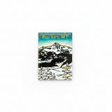 A rectangular magnet featuring a stylized illustration of Big Sky, Montana, with a mountain landscape, snowy trees, and the text 'BIG SKY, MT' at the top, shown on a plain white background.
