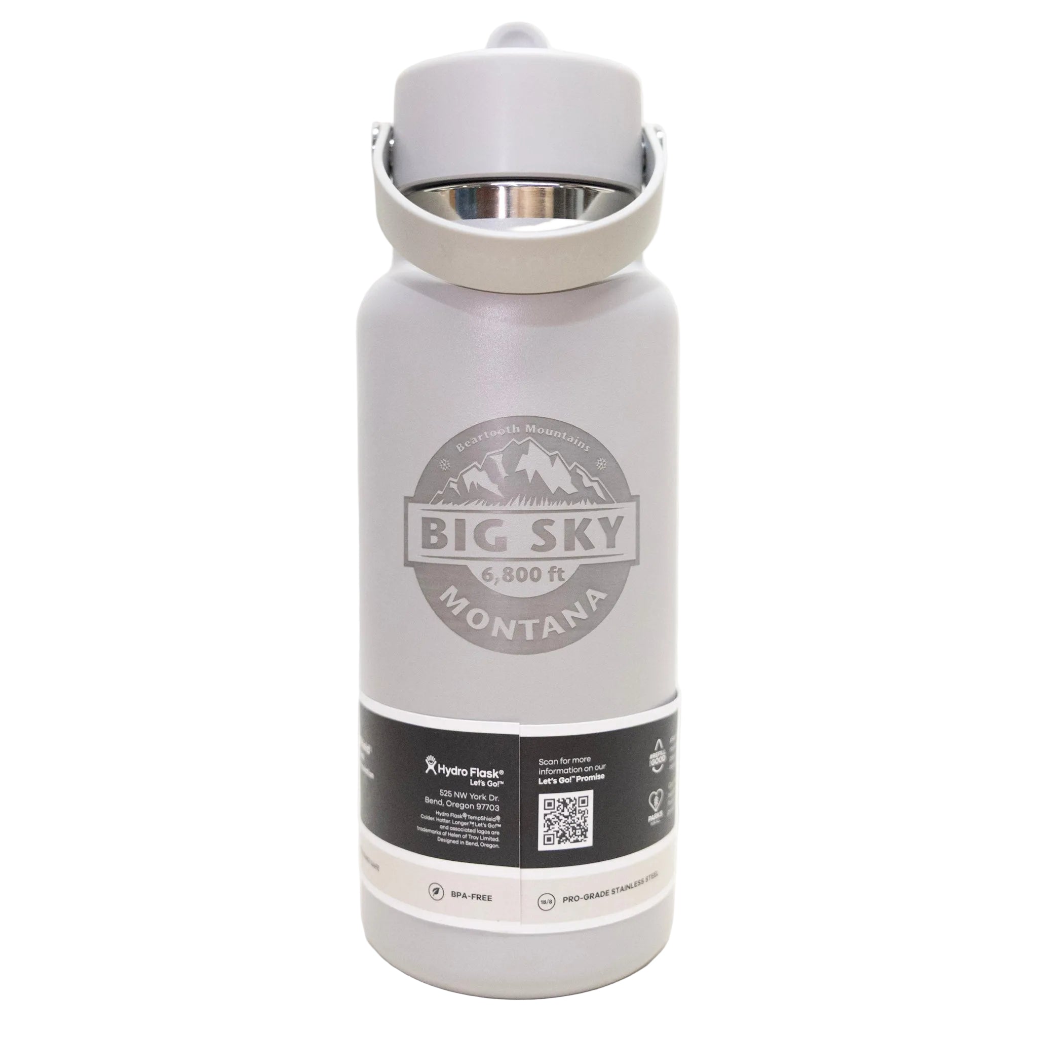 White water bottle with 'Big Sky Montana' logo on a white background