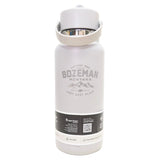 White insulated bottle with 'Bozeman, Montana' text on a white background