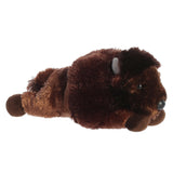 Plush toy bison on a white background