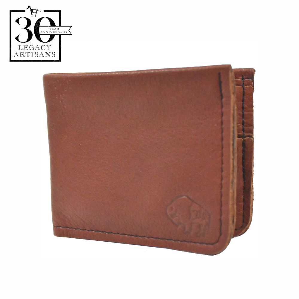 Mahogany Bison Hide Leather Wallet
