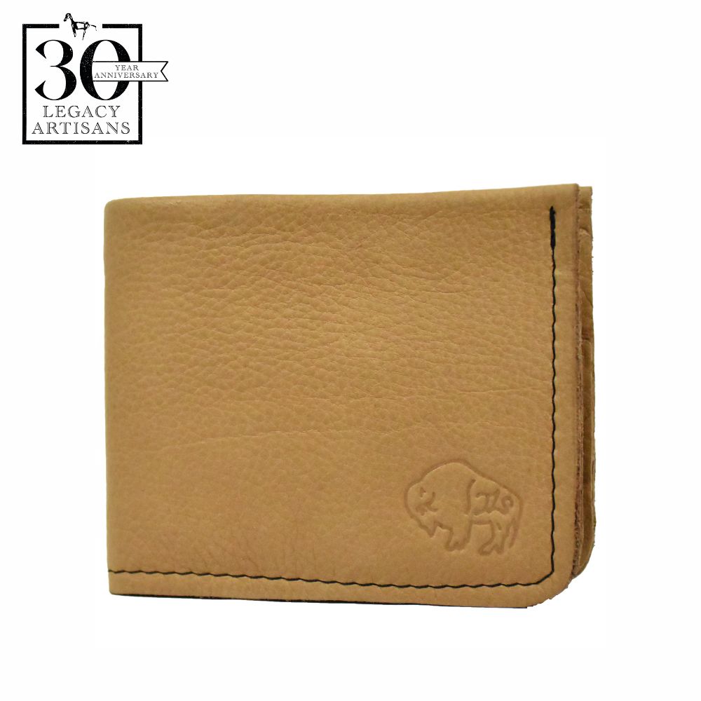 Saddle Tan Montana Bison Leather Wallet