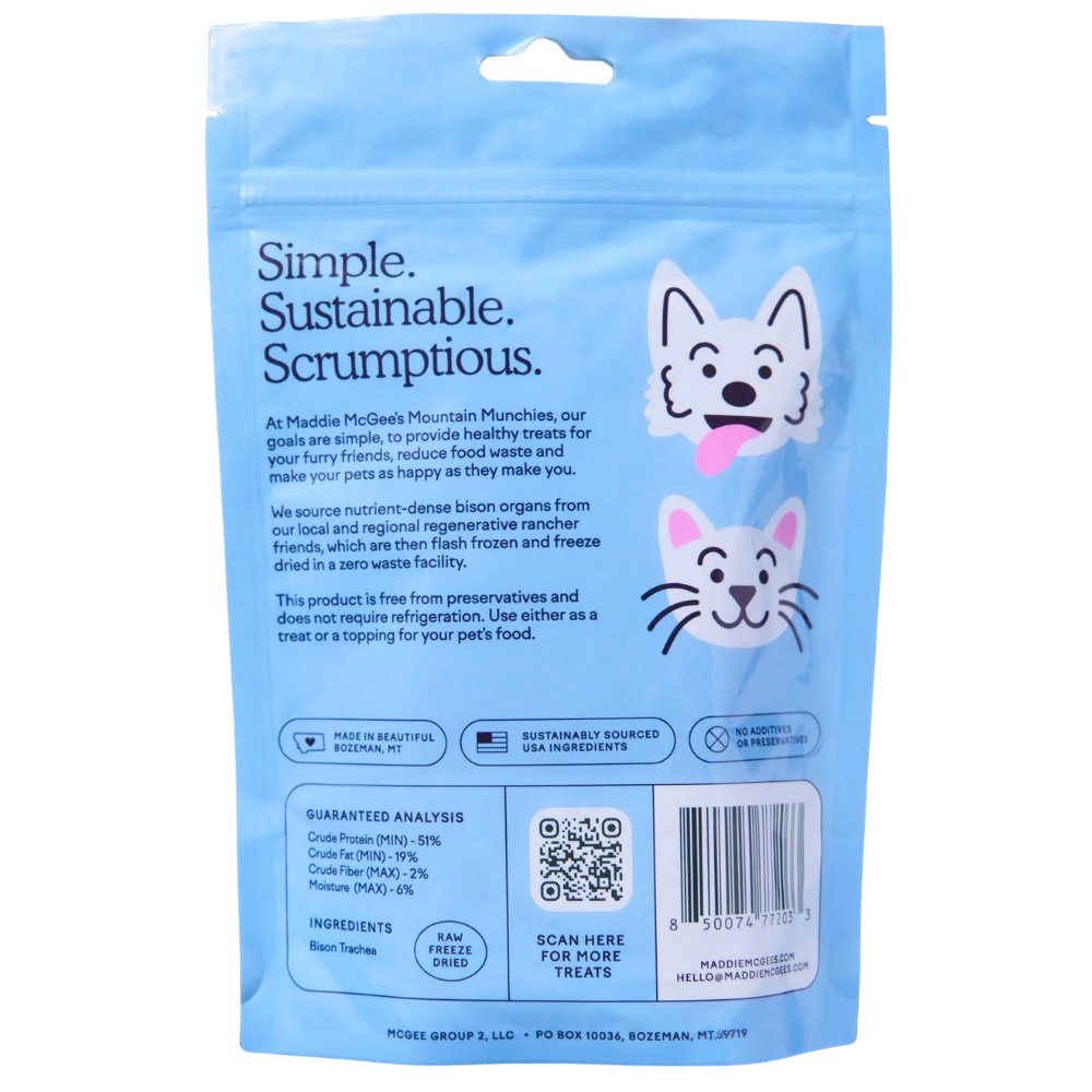 Package of Maddie McGee's Mountain Munchies with text and graphics on a white background