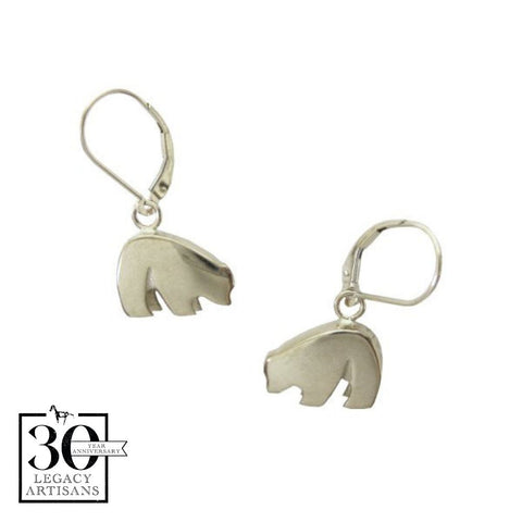 Black Bear Silver Earrings by Sam Ferraro