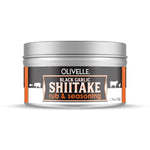 Olivelle Black Garlic Shiitake rub & seasoning container on a white background