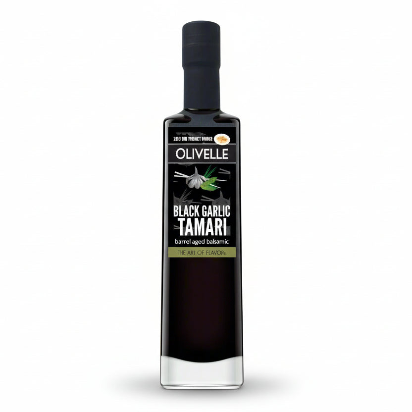 Black Garlic Tamari Soy Dark Balsamic Vinegar by Olivelle