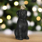 Black Labrador Glass Ornament