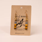 Black and White Zebra Striped with Gold Tila Bead Earrings