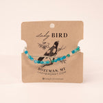 Blue Aparite with Silver Stretchy Gemstone Wrap Bracelet