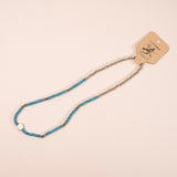 Blue Turquoise and Silver Pendant Gemstone Necklace