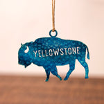 Blue Yellowstone National Park Buffalo Stainless Steel Ornament