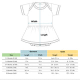 Bodysuit dress size chart with measurements