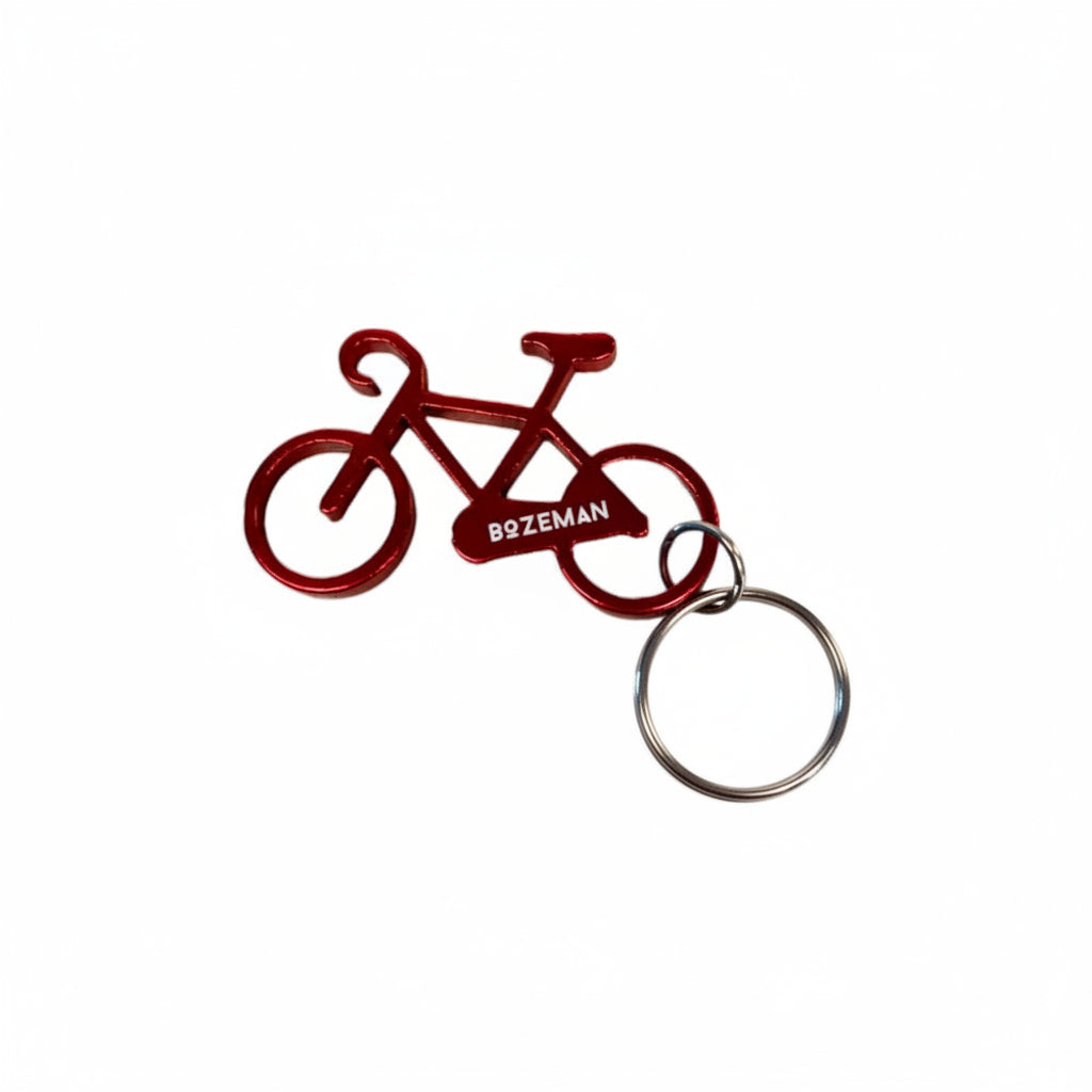 Bozeman Bike Bottle Opener Key Ring by The Hamilton Group - Red
