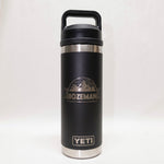 Bozeman Banner Engraved YETI Rambler 18 oz Bottle with Chug Cap by Montana Gift Corral black
