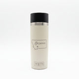 Bozeman Heart Outline Engraved Cape Taupe YETI Rambler 16 oz Travel Bottle by Montana Gift Corral