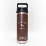 Brown YETI mug with 'Montana Bozeman' text and moose logo on a white background