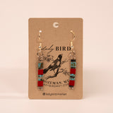 Brick Red and Turquoise with Silver Tila Bead Earrings