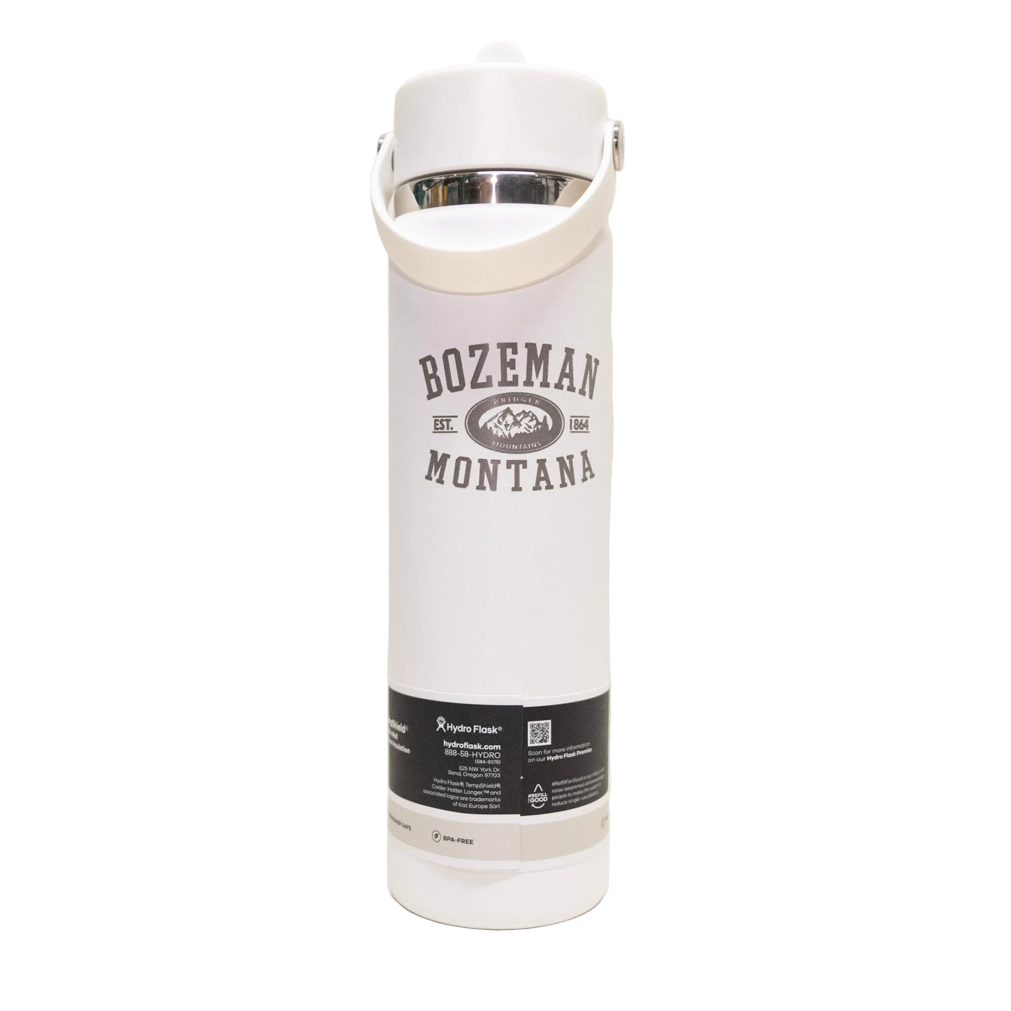 Bridger Mountains 24 oz White Wide Mouth Tumbler with Flex Straw Cap by Hydro Flask