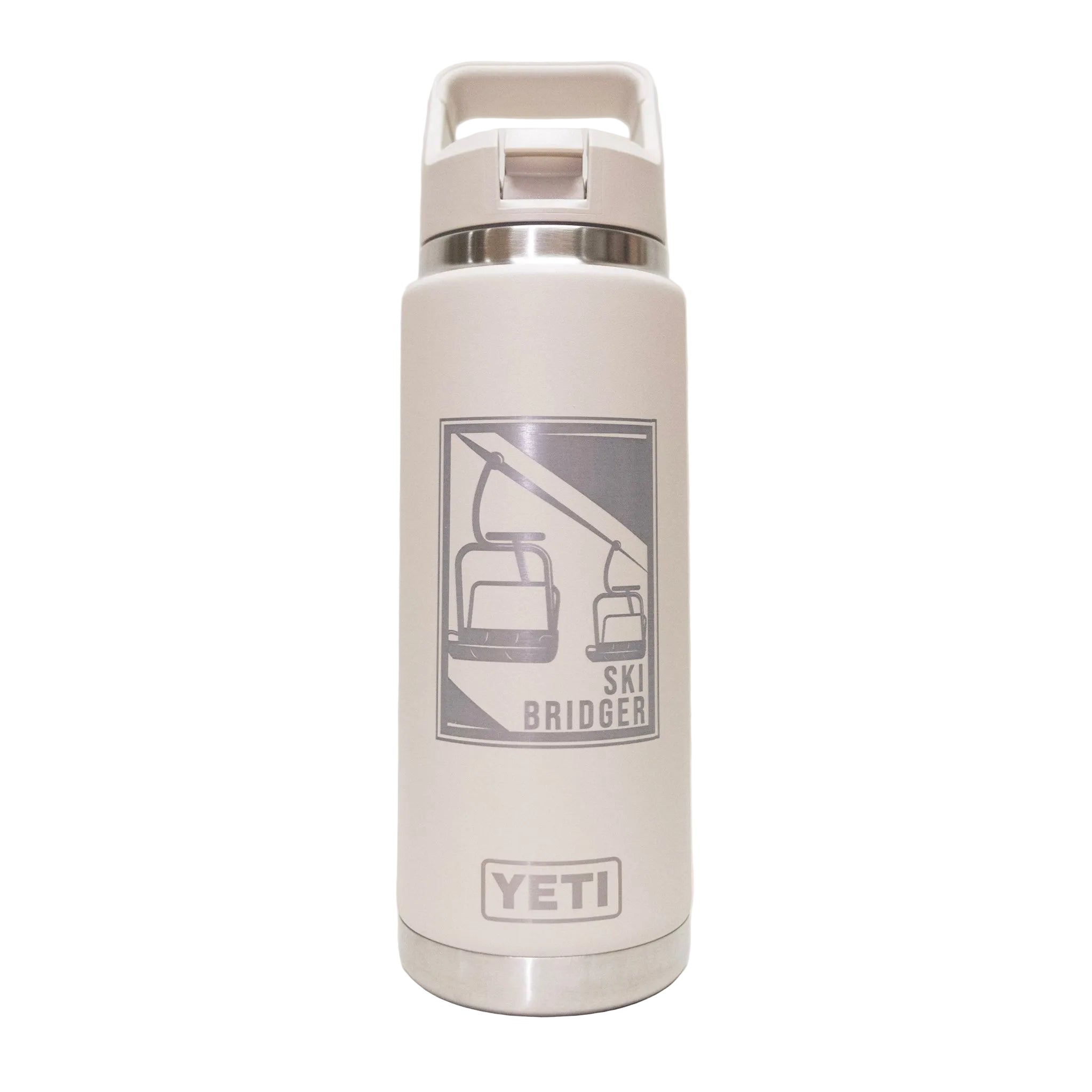 Bridger Ski Lift Cape Taupe Engraved YETI Rambler 26 oz Bottle