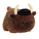 Stuffed Bison named Buddy on a white background