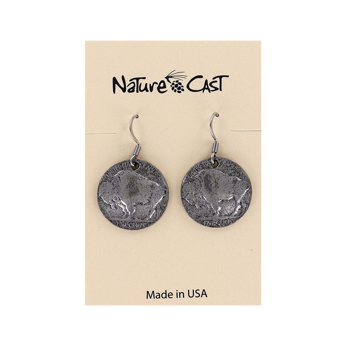 Buffalo Nickel Dangle Earrings