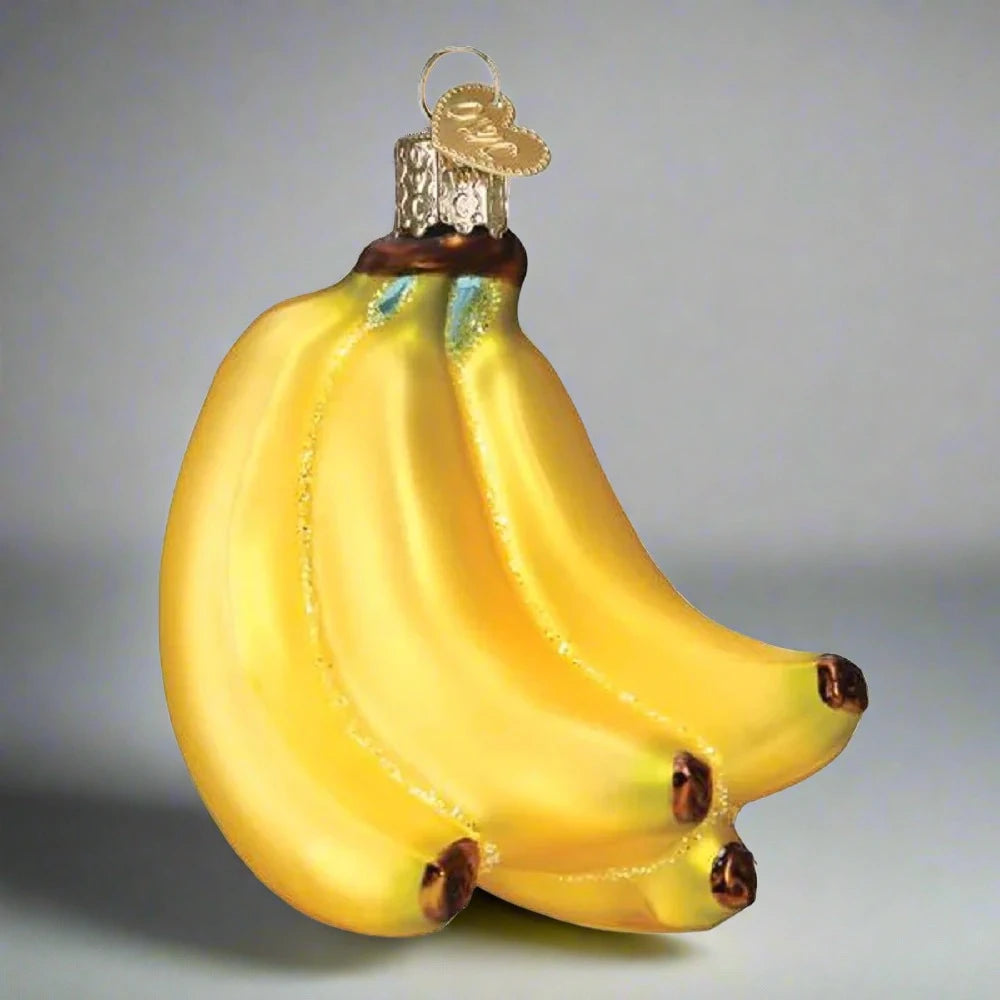 Bunch of Bananas Glass Ornament