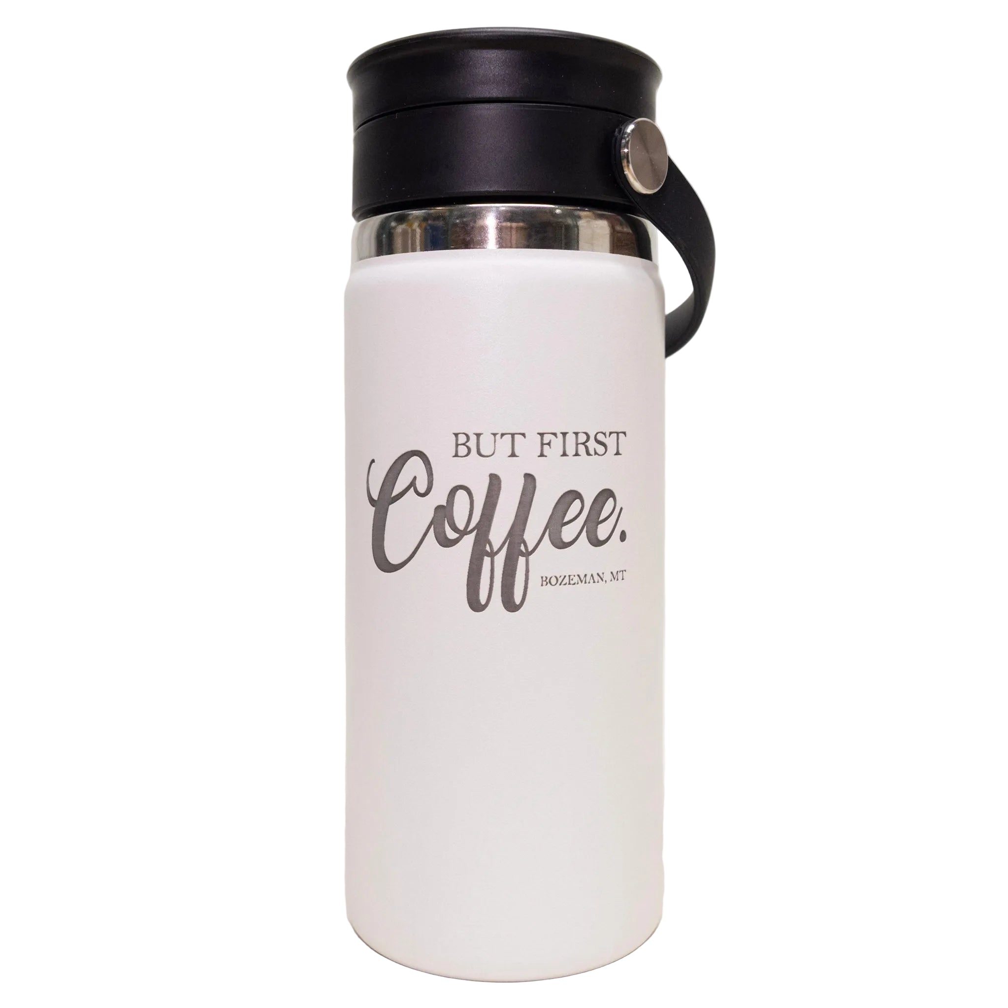 But First Coffee Bozeman 16 oz Wide Mouth Flex Tumbler with Sip Lid by Hydro Flask