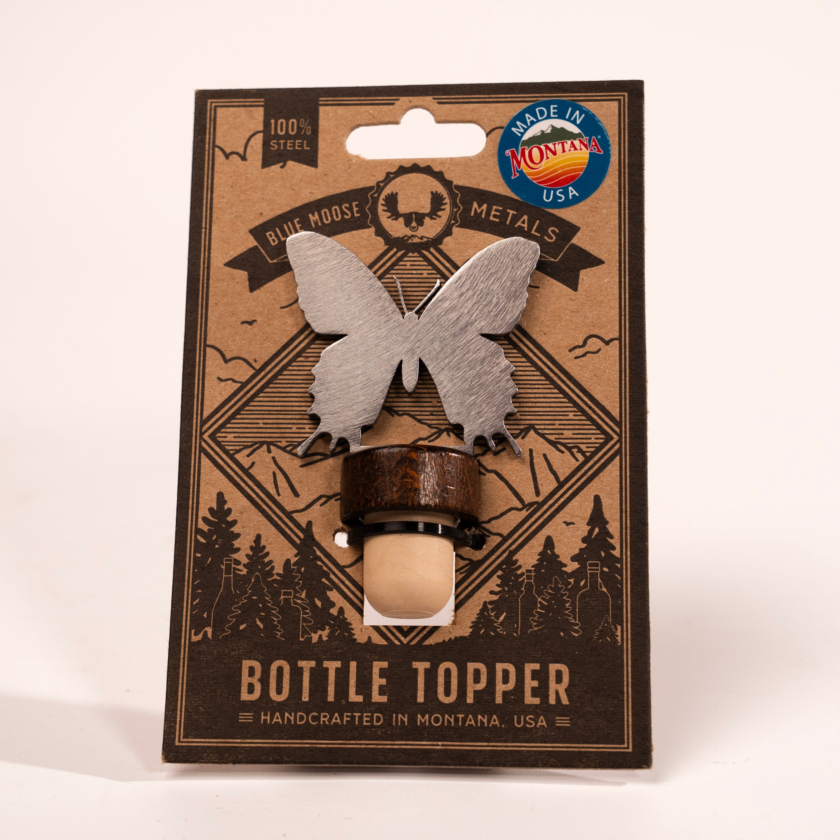 Butterfly Bottle Topper by Blue Moose Metals