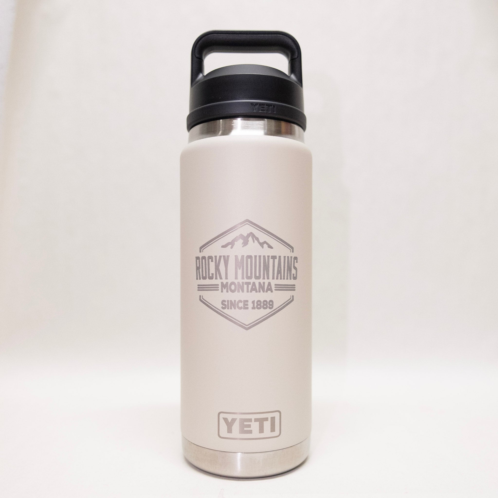 Rocky Mountains Montana Engraved YETI Rambler 26 oz Bottle with Chug Cap by Montana Gift Corral