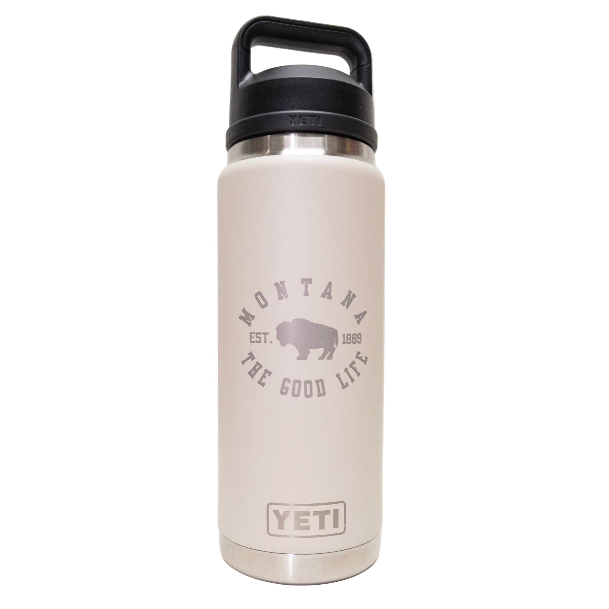 The Good Life Bison Engraved YETI Rambler 26 oz Bottle with Chug Cap by Montana Gift Corral
