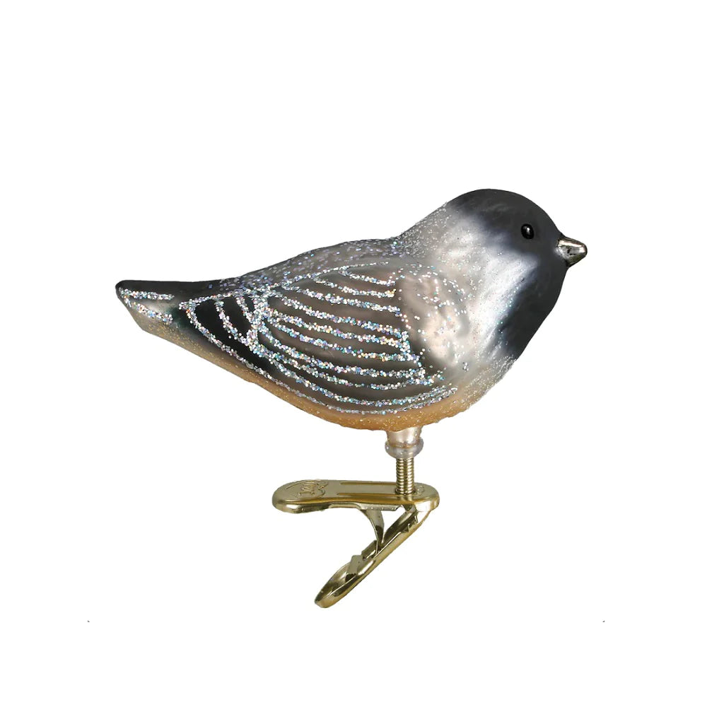 Cheery Chickadee Glass Christmas Ornament
