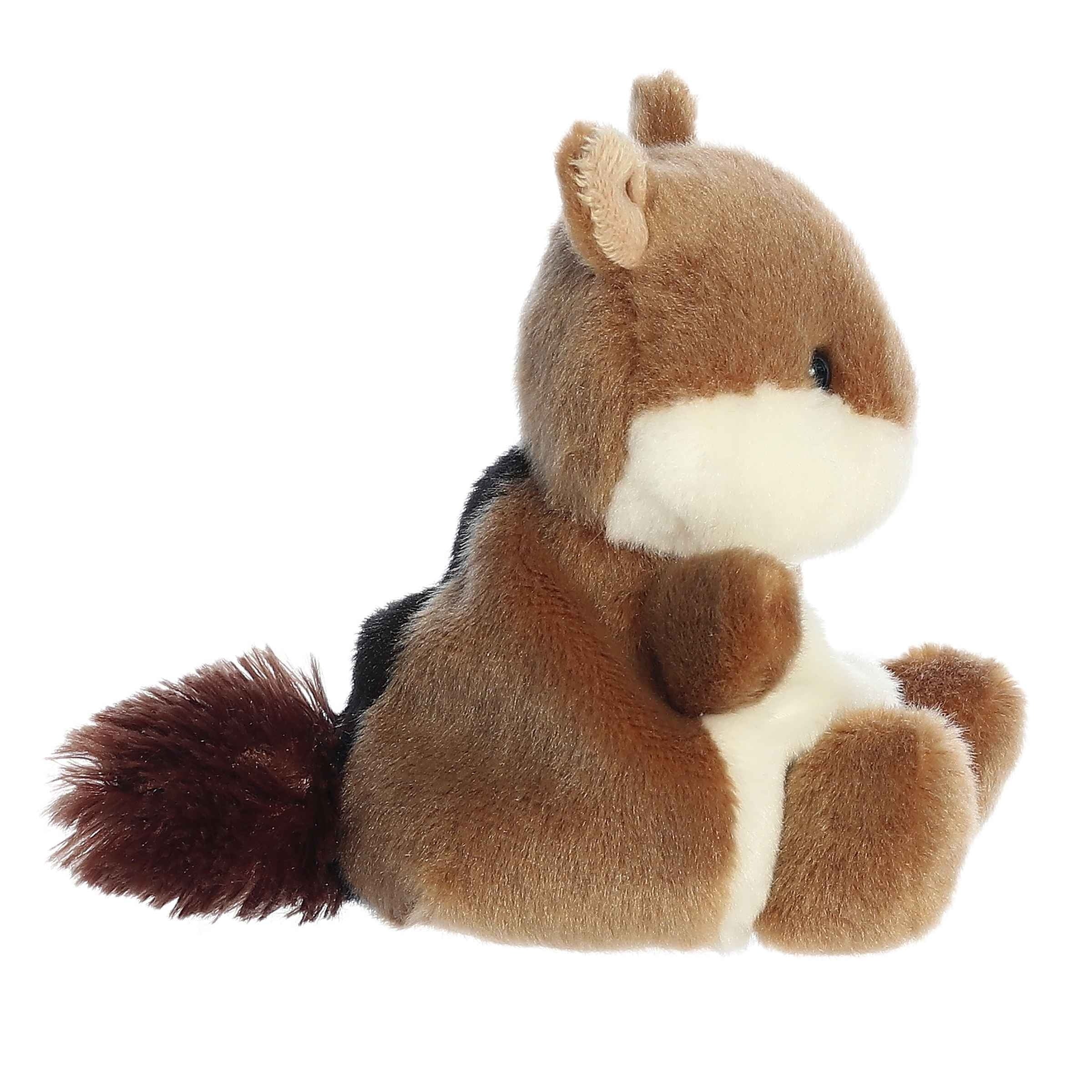 Plush toy chipmunk on a white background
