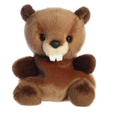 Plush toy beaver on a white background