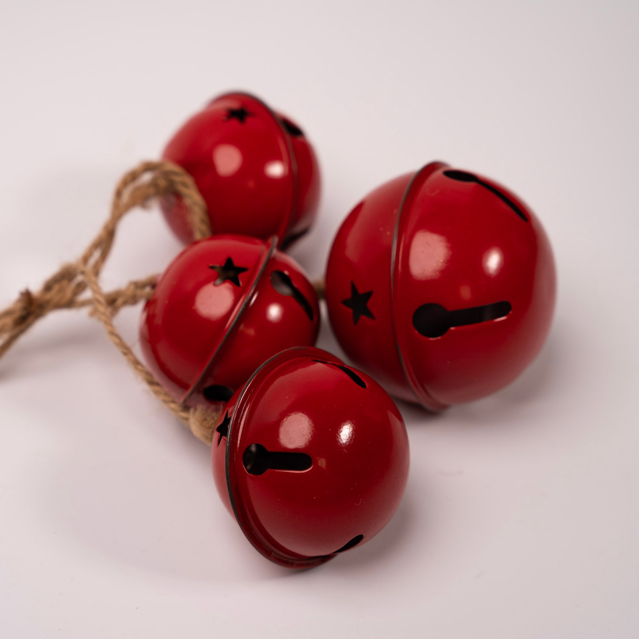 Cluster of Metal Bells - red