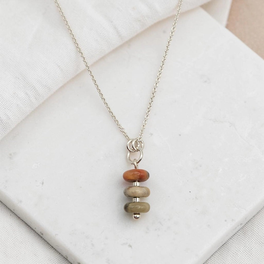 Crazy Lace Agate Sterling Silver Necklace by Bijou by Sam