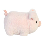 Plush toy pig on a white background