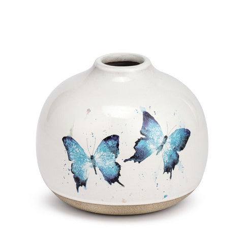 Dean Crouser Blue Butterfly Vase